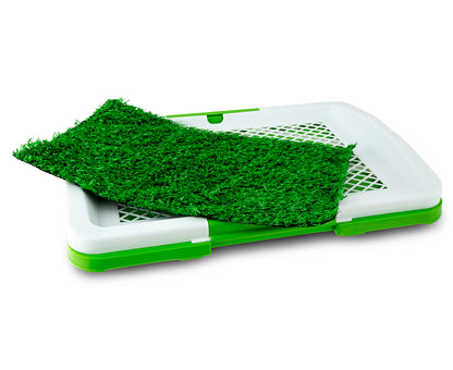 Toilet Training Tray W/ Grass - White/Green