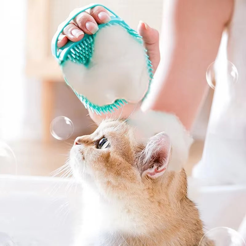 Silicone Bath Brush Soft Pet Bath Brush Dog Brush Comb Cat Bath Brush Pet Massage Brush for Dogs Cats Pet Grooming Supplies