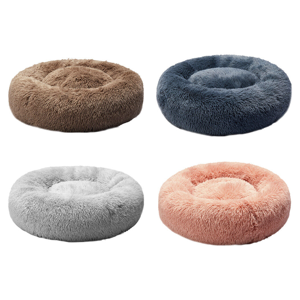 Pawz Dog Calming Bed Warm Soft Plush round Comfy Sleeping Kennel Cave Washable