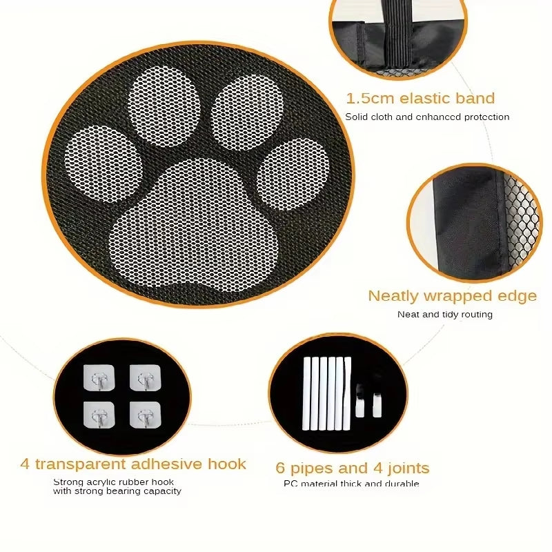 Portable Dog Net Doors, Dog Isolation Nets, Cat and Dog Safety Fences, and Non Perforated Pet Supplies to Ensure Pet Safety