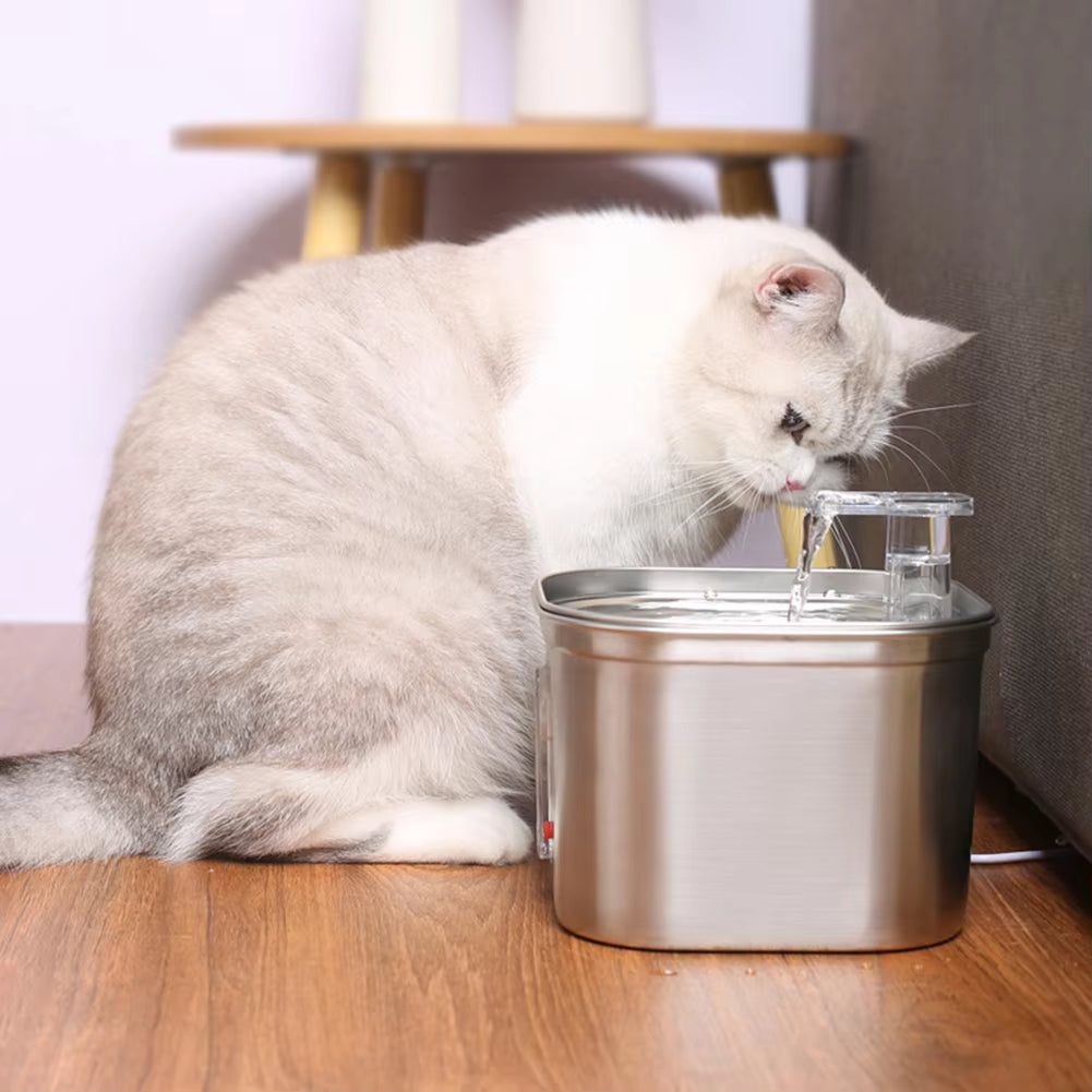 Pet Water Dispenser Automatic Sensor with Filter Cat and Dog Fountain Stainless Steel Cat Water Dispenser Pet Products