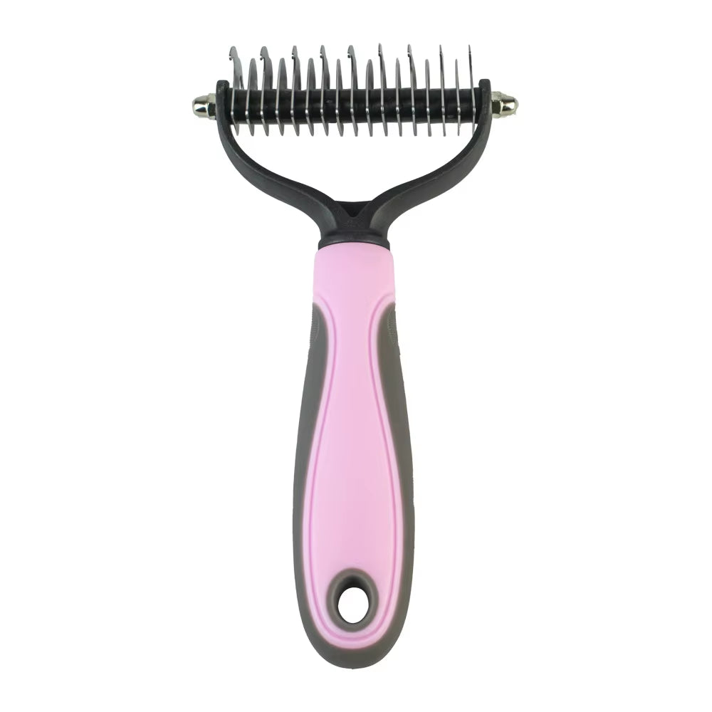 Pets Fur Knot Cutter Dog Grooming Shedding Tools Pet Cat Hair Removal Brush Double Sided Comb with Nail Clippers Trimmers 2023