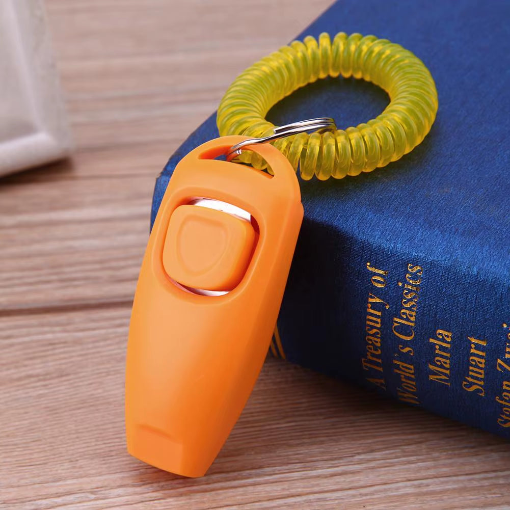 Pet Clicker Dog Training Whistle Pet Dog Cat Training Sound Pet Dog Trainer Assistive Guide with Key Ring Dog Pet Supplies