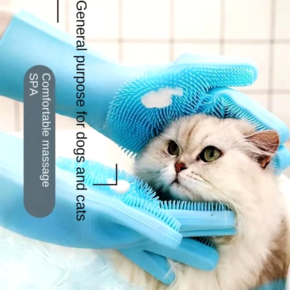 Bathroom Dog Cats Bath Brush Massage Gloves Soft Rubber Comb Pet Accessories for Cats Shower Cleaning Tools Suppliers