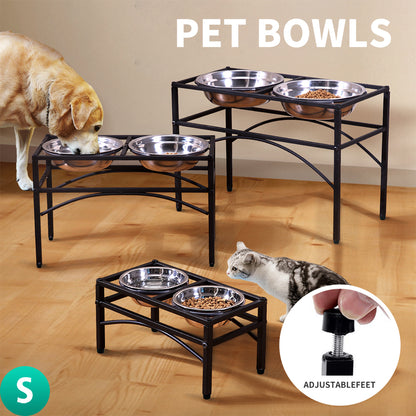 Pawz Pet Feeder Bowl Dual Elevated Raised Dog Puppy Stainless Steel Food Stand