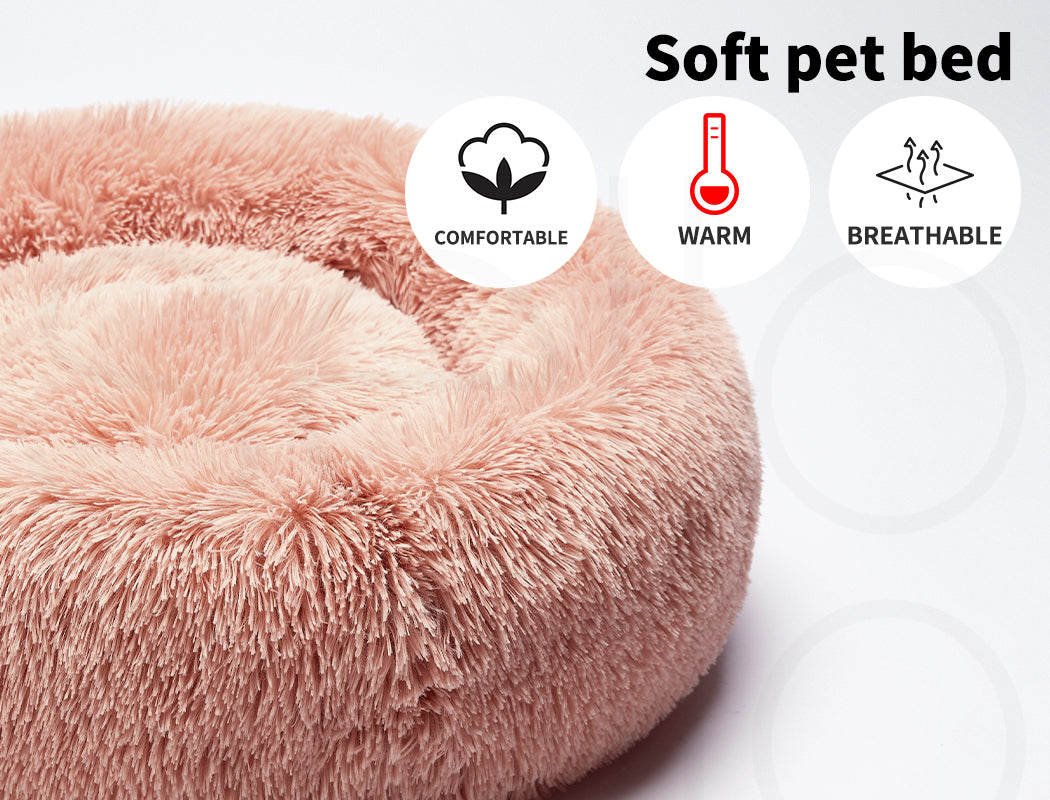 Pawz Dog Calming Bed Warm Soft Plush round Comfy Sleeping Kennel Cave Washable