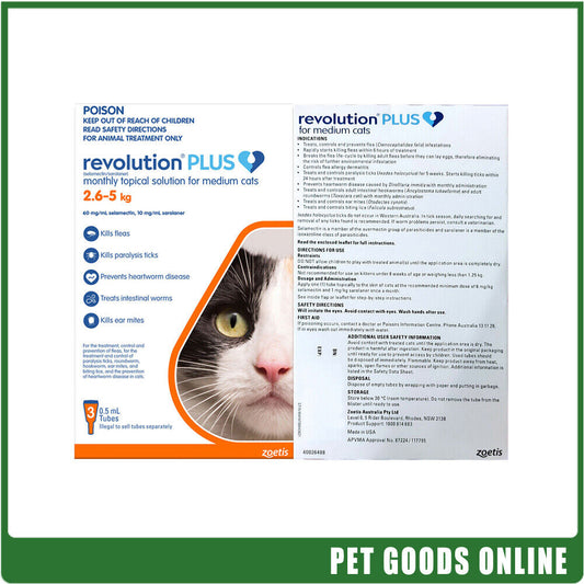 Revolution plus Orange for Cats 2.6-5Kg 3 Pack