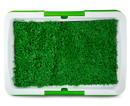 Toilet Training Tray W/ Grass - White/Green