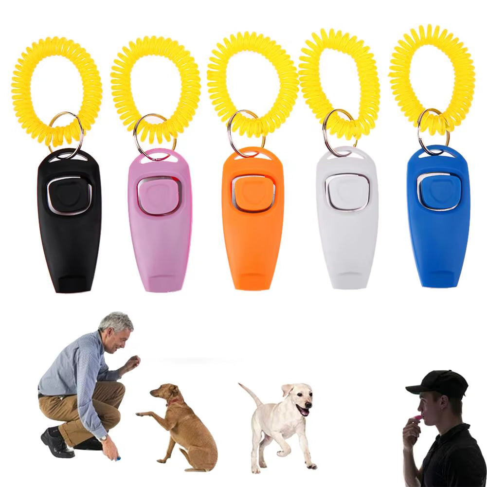 Pet Clicker Dog Training Whistle Pet Dog Cat Training Sound Pet Dog Trainer Assistive Guide with Key Ring Dog Pet Supplies