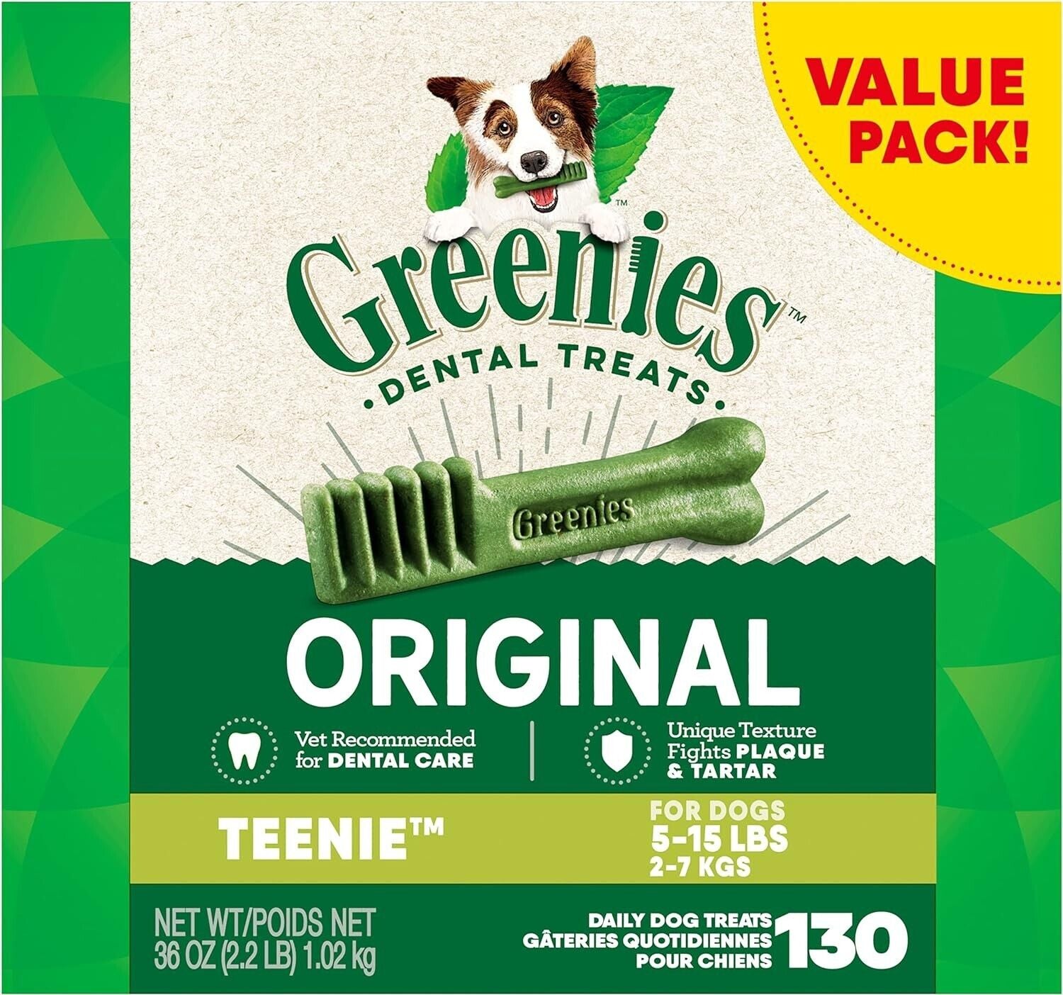 Greenies for Dogs Dental Treat Value Pack Original Teenie 1Kg